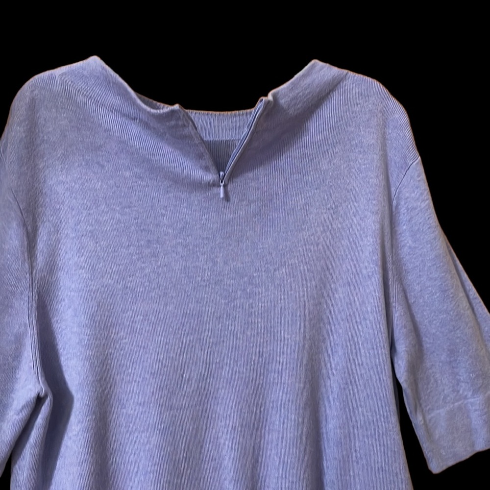 Talbots Cotton Blend Violet Round Neck Elbow Length Sleeves Sweater Top Size L - Picture 10 of 12